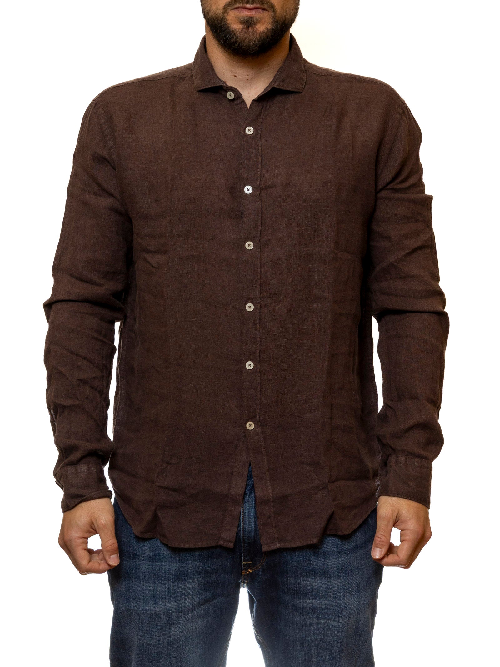 QB24 camicia cotone moro 0126082 COTONE-MORO