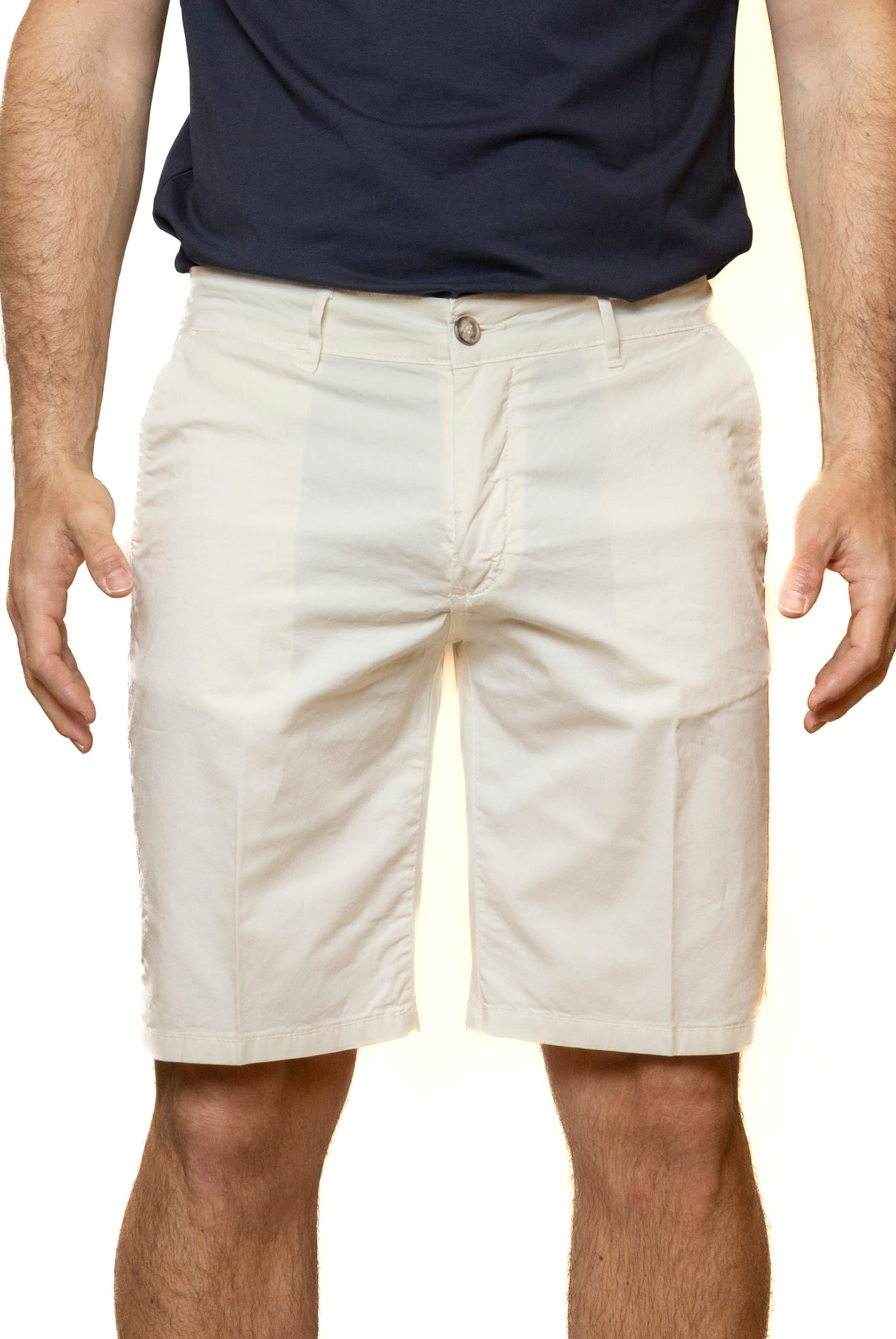 QB24 bermuda cotone bianco 0126148 COTONE-WHITE
