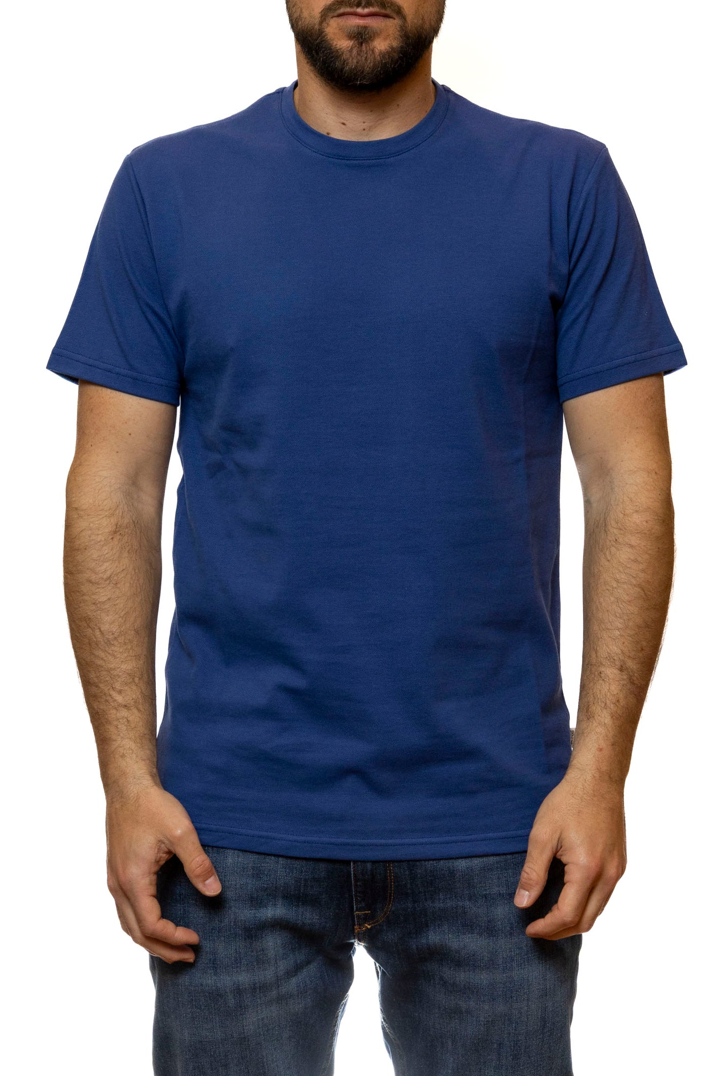 QB24 t-shirt cotone bluette 0126229 COTONE-BLU CINA