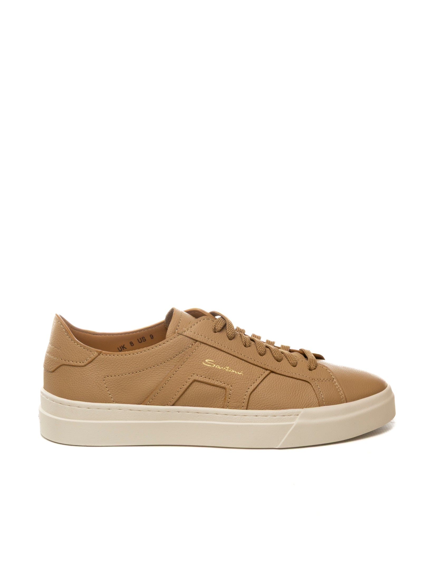 SANTONI Sneaker pelle beige 21967 LIGHT BROWN-C13