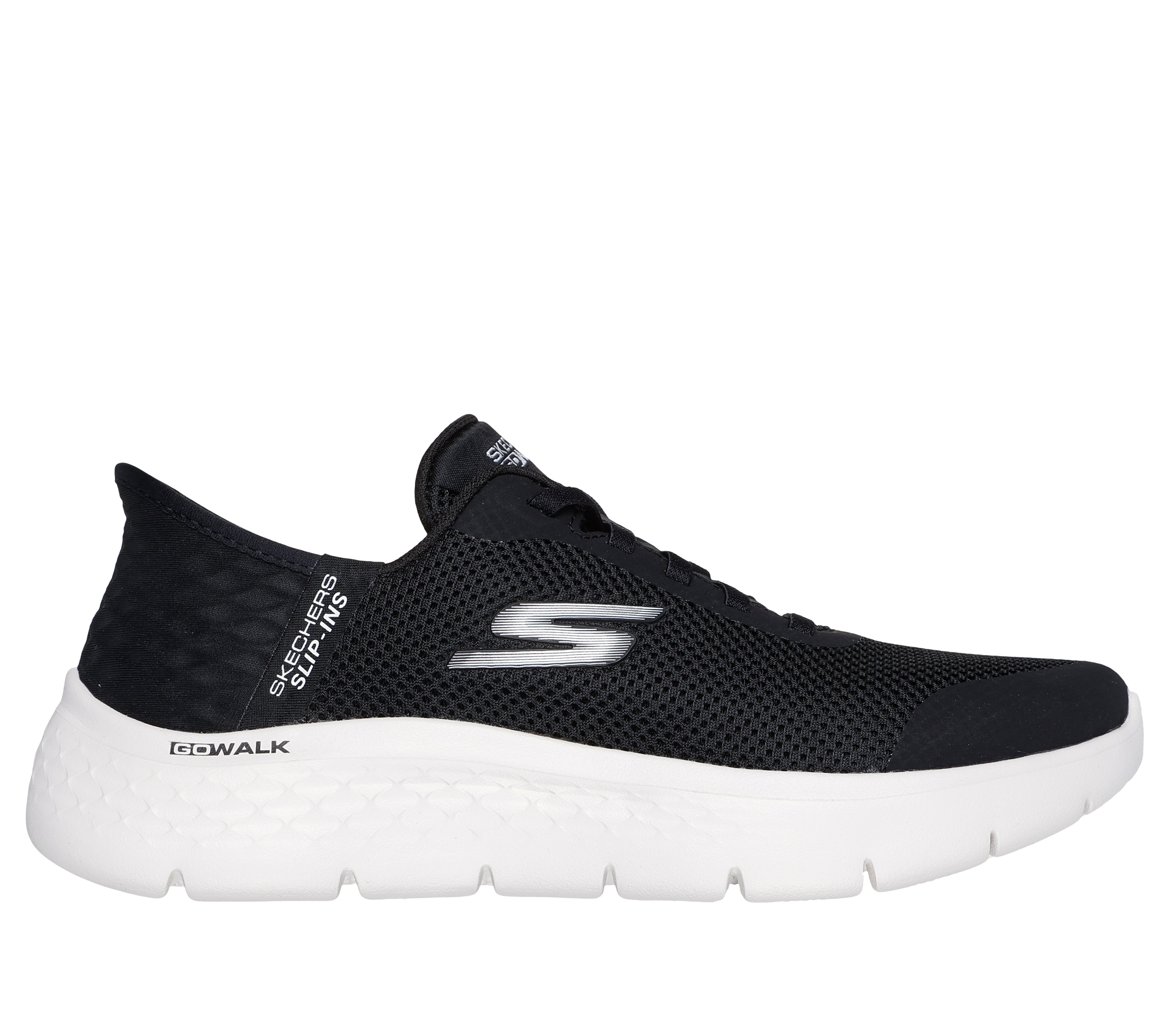 SKECHERS Sneaker go walk flex slip ins nero 124836 GO WALK FLEX-BKW