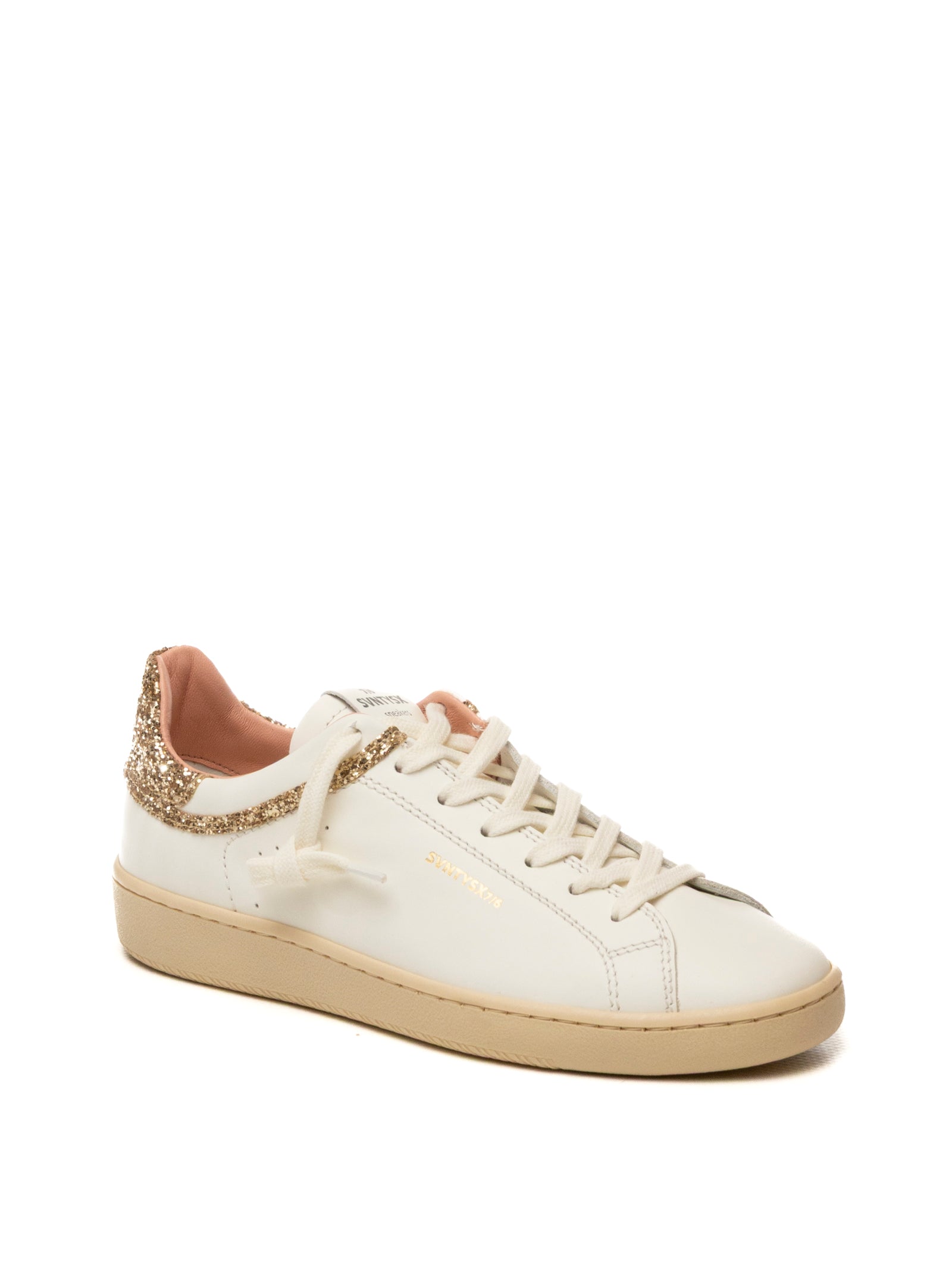 THE 76 Sneaker jump bianco/oro JUMP D PELLE-WHITE/GOLD