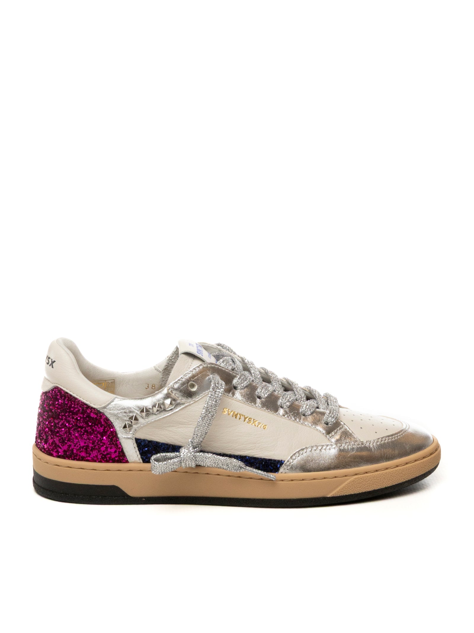 THE 76 Sneaker stay bianco/fuxia STAY D PELLE-BLUE/FUXIA