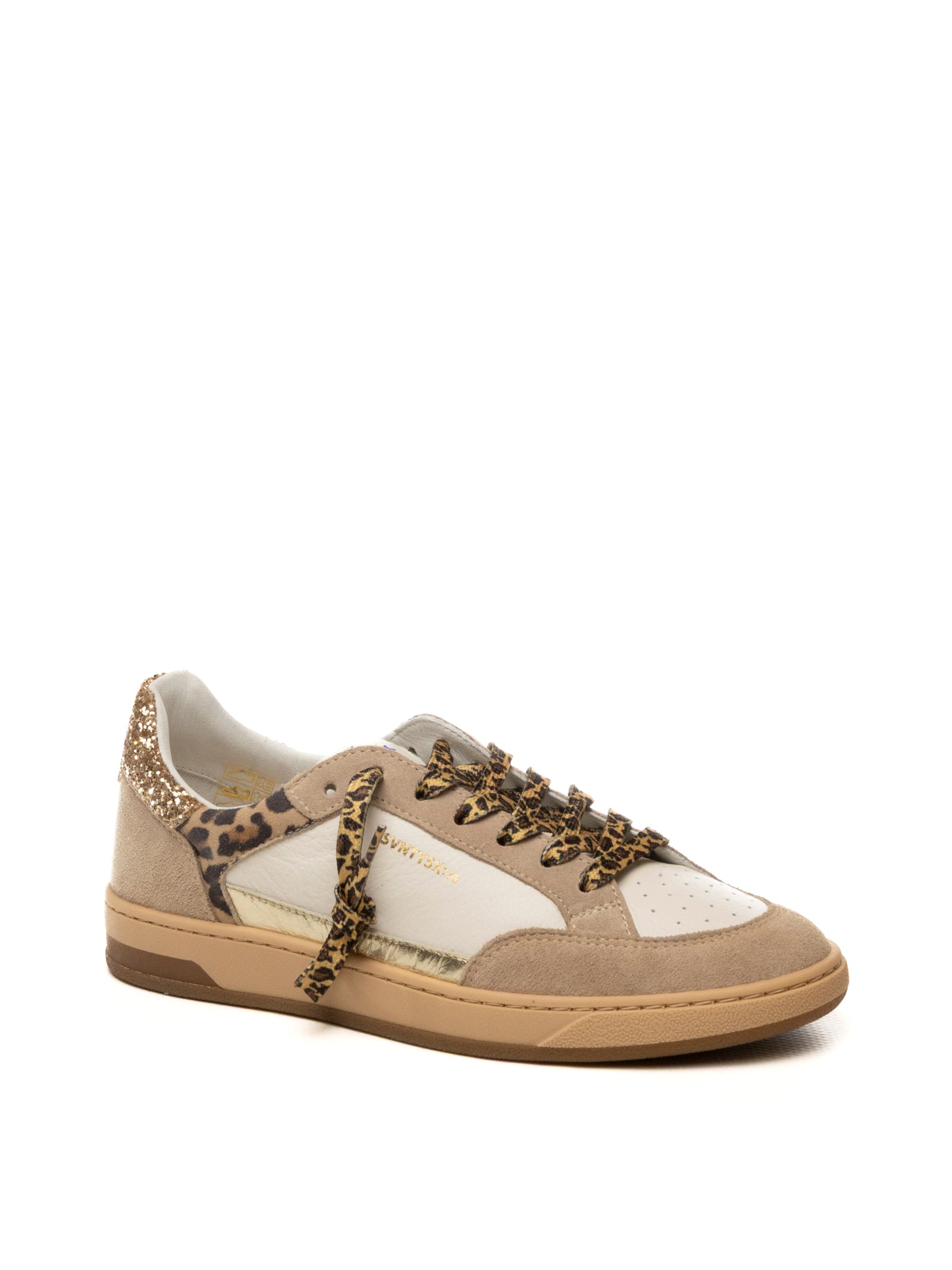THE 76 Sneaker stay bianco/leopard/gold STAY D PELLE-LEO/GOLD
