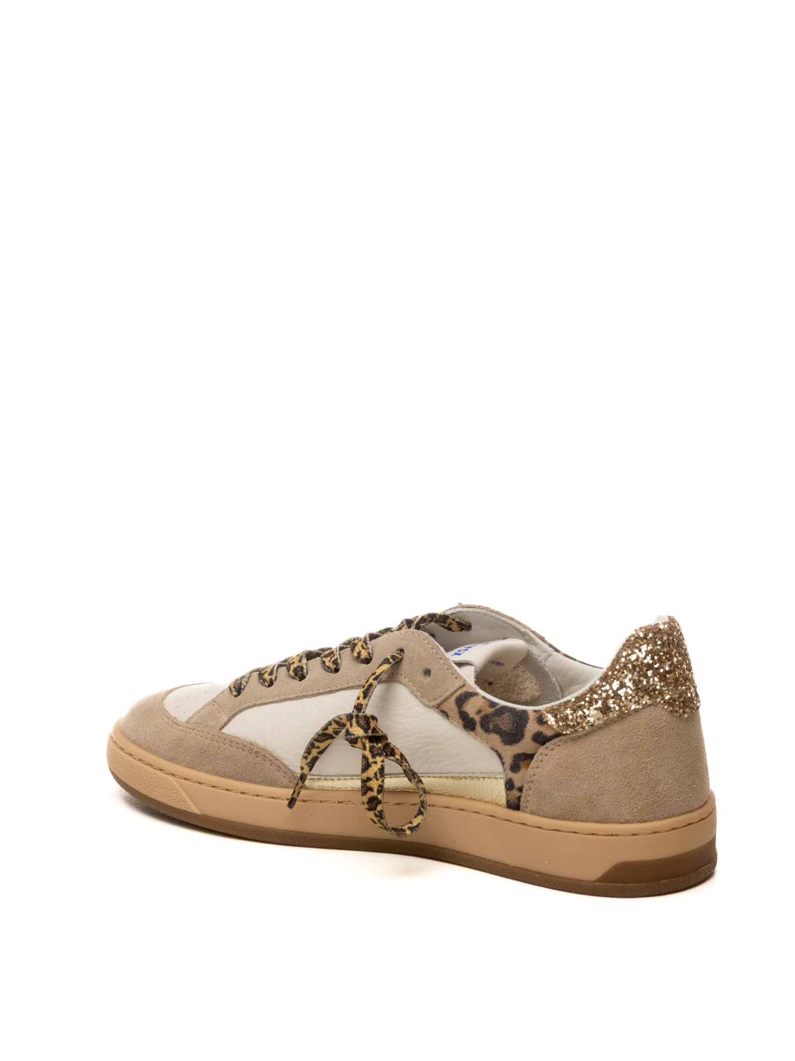 THE 76 Sneaker stay bianco/leopard/gold STAY D PELLE-LEO/GOLD