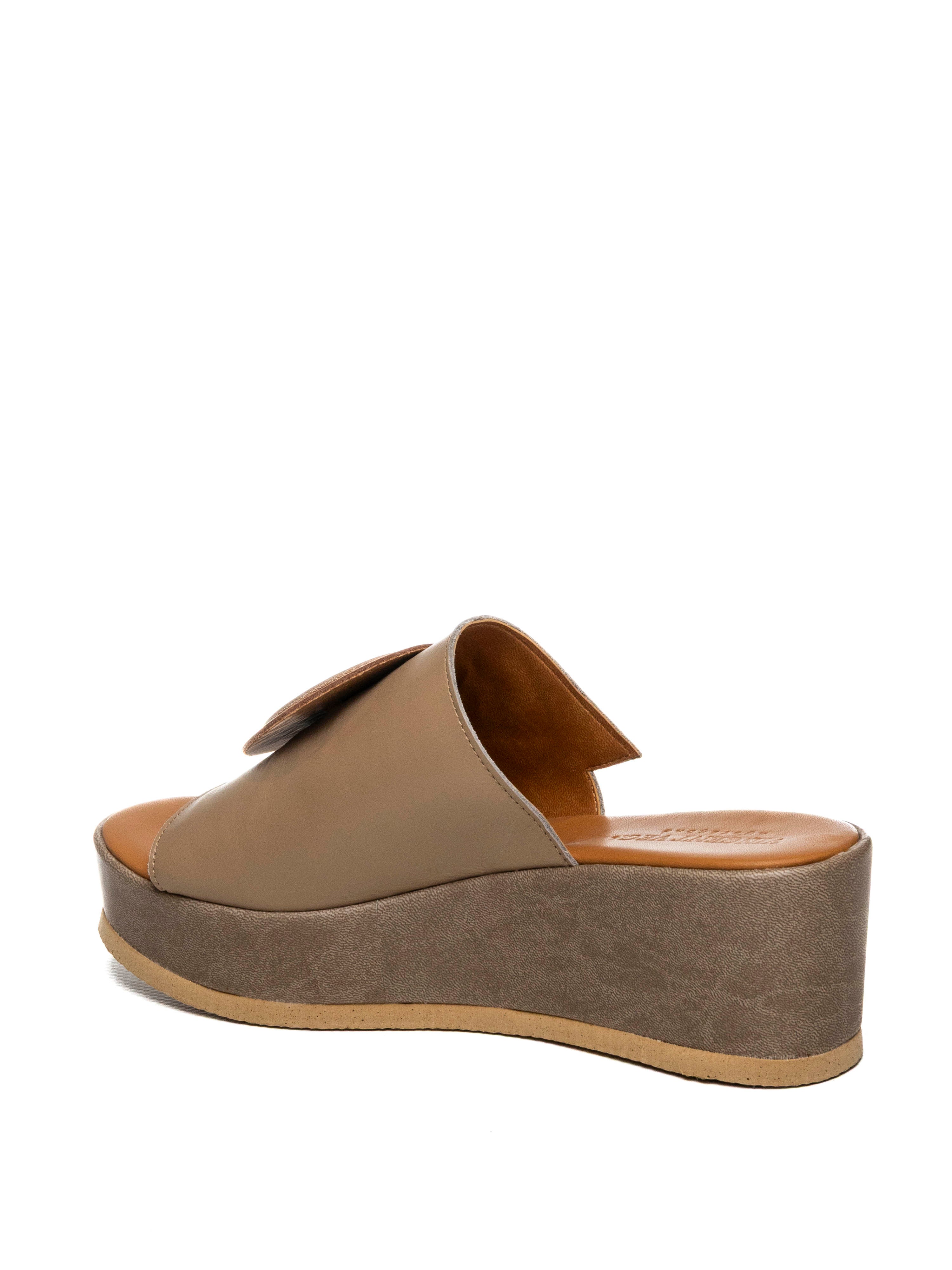 VINCENT VEGA Sandalo zeppa pelle taupe ARTYS ZP5 VIT-TAUPE