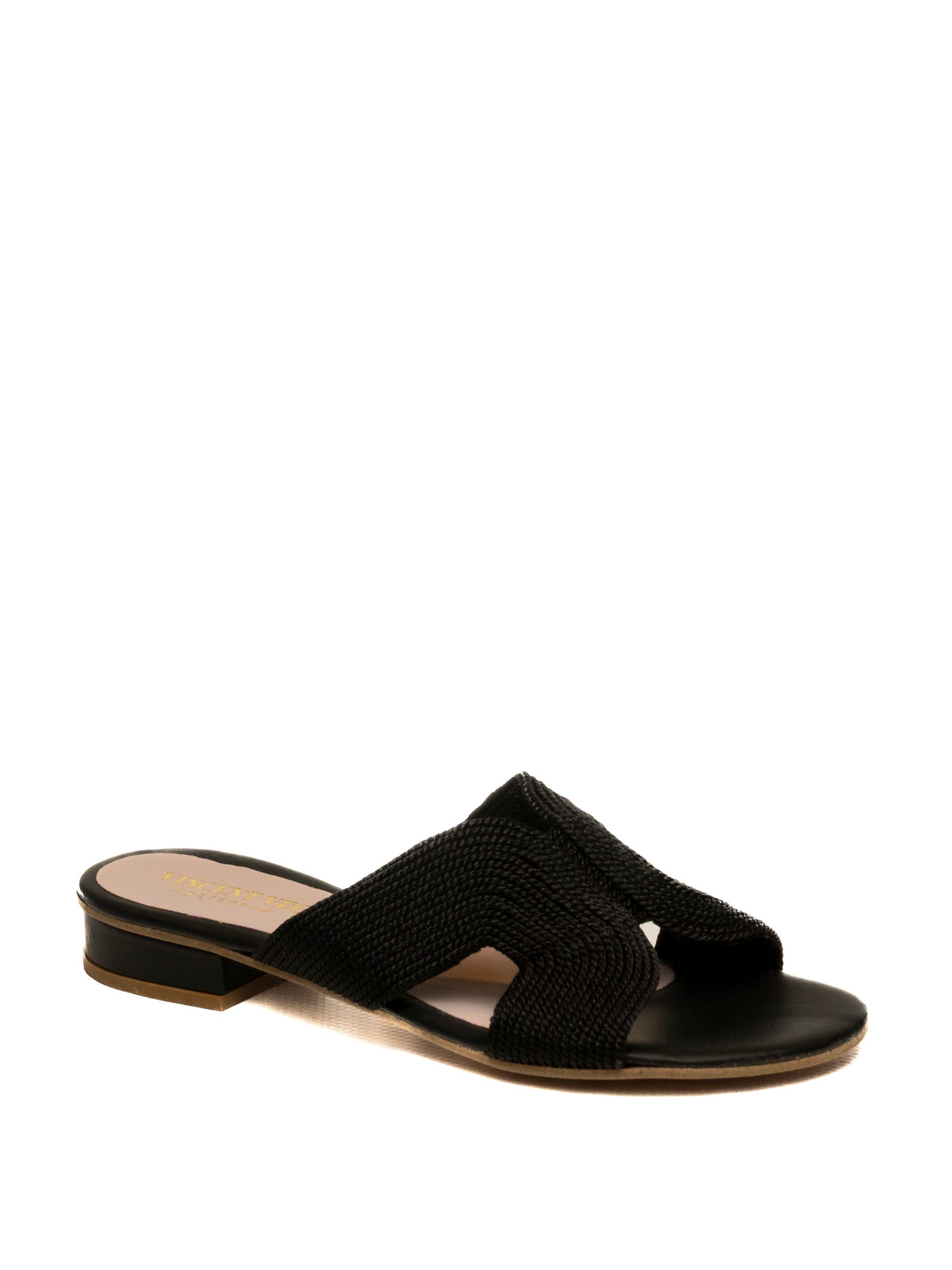 VINCENT VEGA Sandalo leyton raffia nero LEYTON PT20 RAFIA-NERO