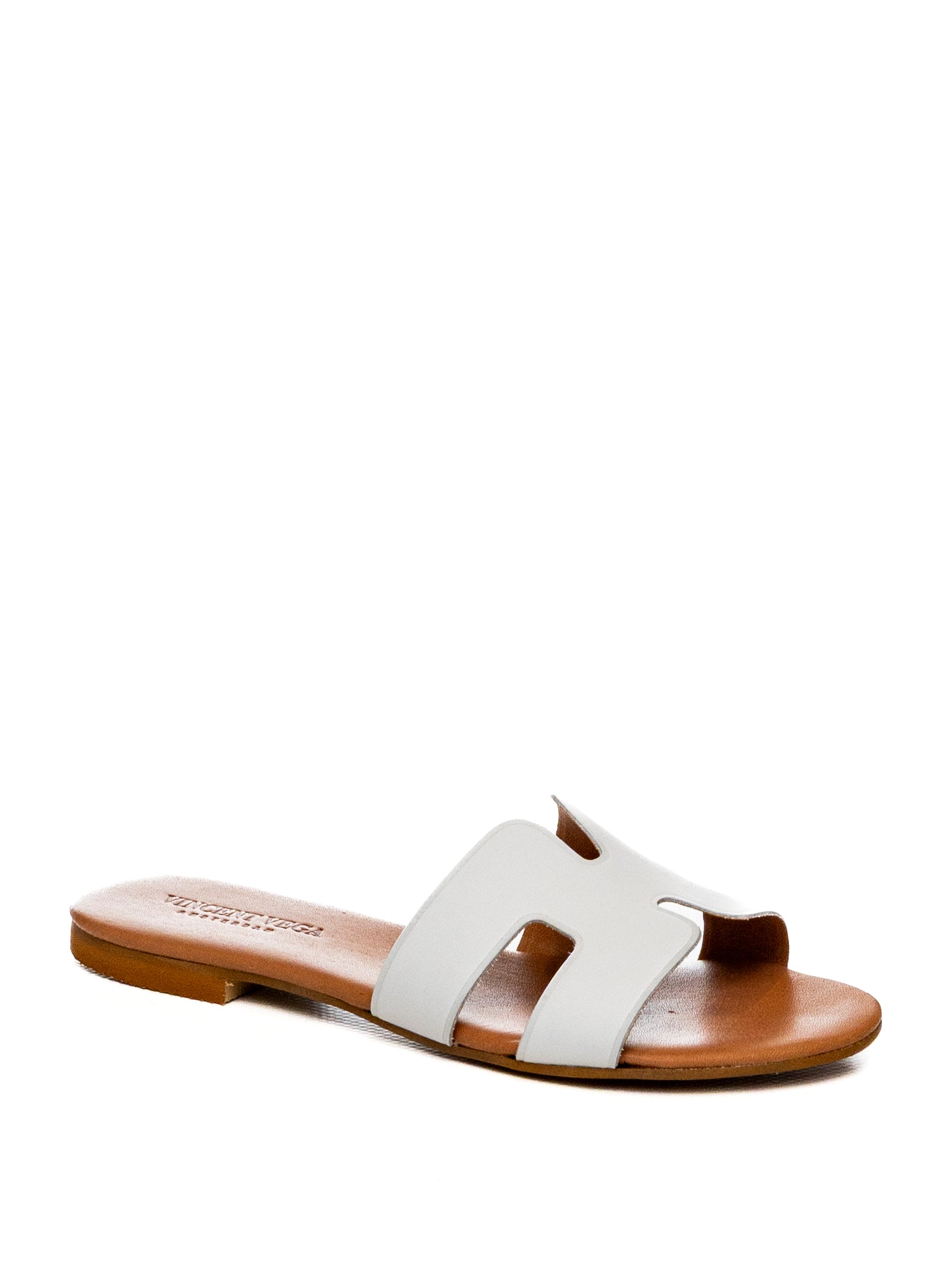 VINCENT VEGA Sandalo pelle bianco P106 HD BIT-BIANCO