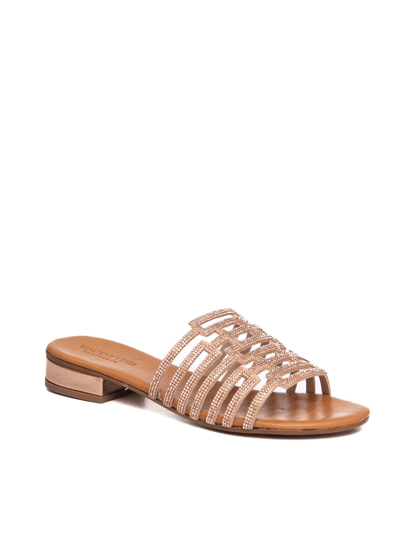 VINCENT VEGA Sandalo tina strass champagne P20 TINA STRIP-CHAMPAGNE