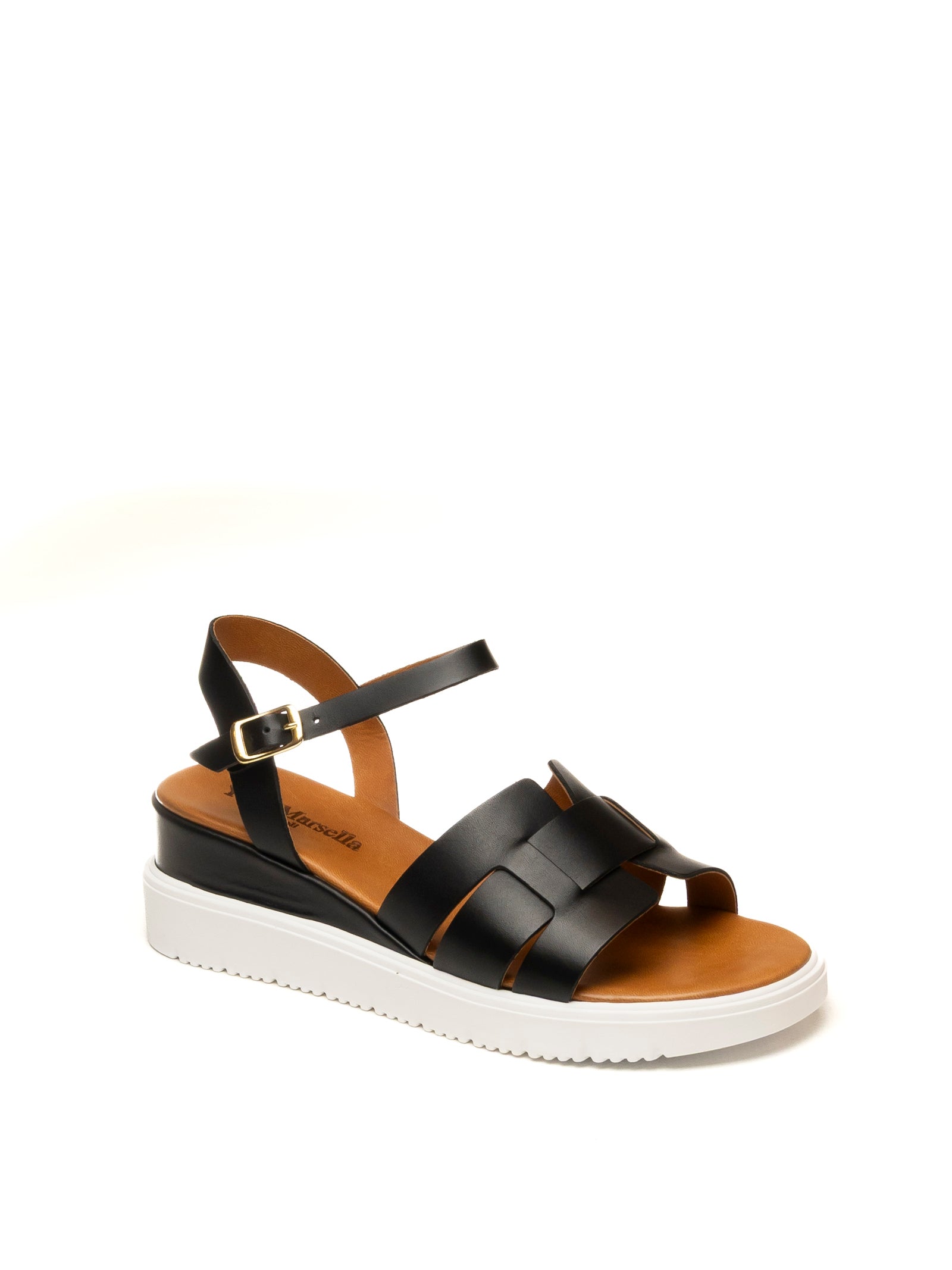YUNA MARSELLA Sandalo pelle nero FZ-318 VIT-NERO