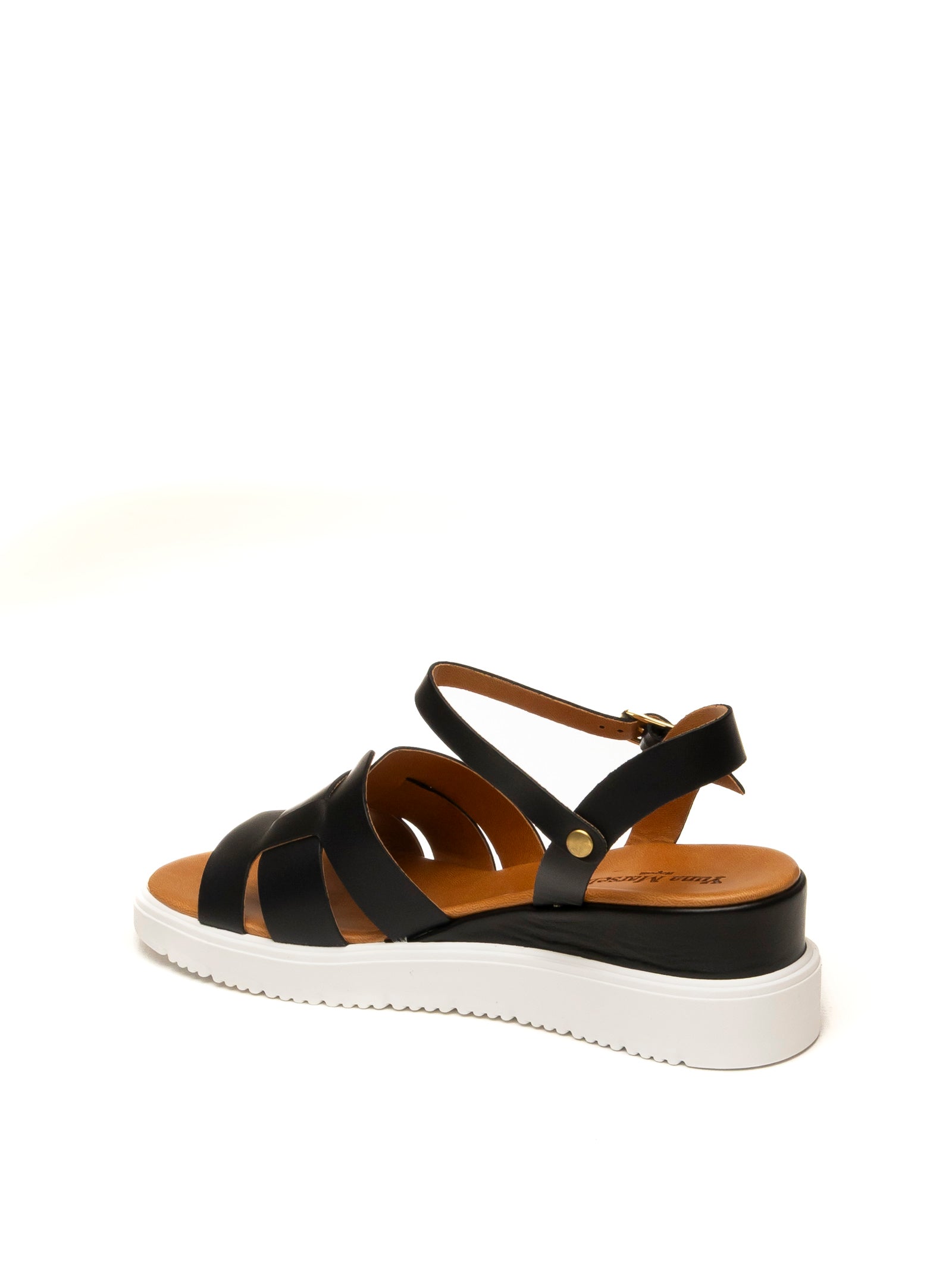 YUNA MARSELLA Sandalo pelle nero FZ-318 VIT-NERO