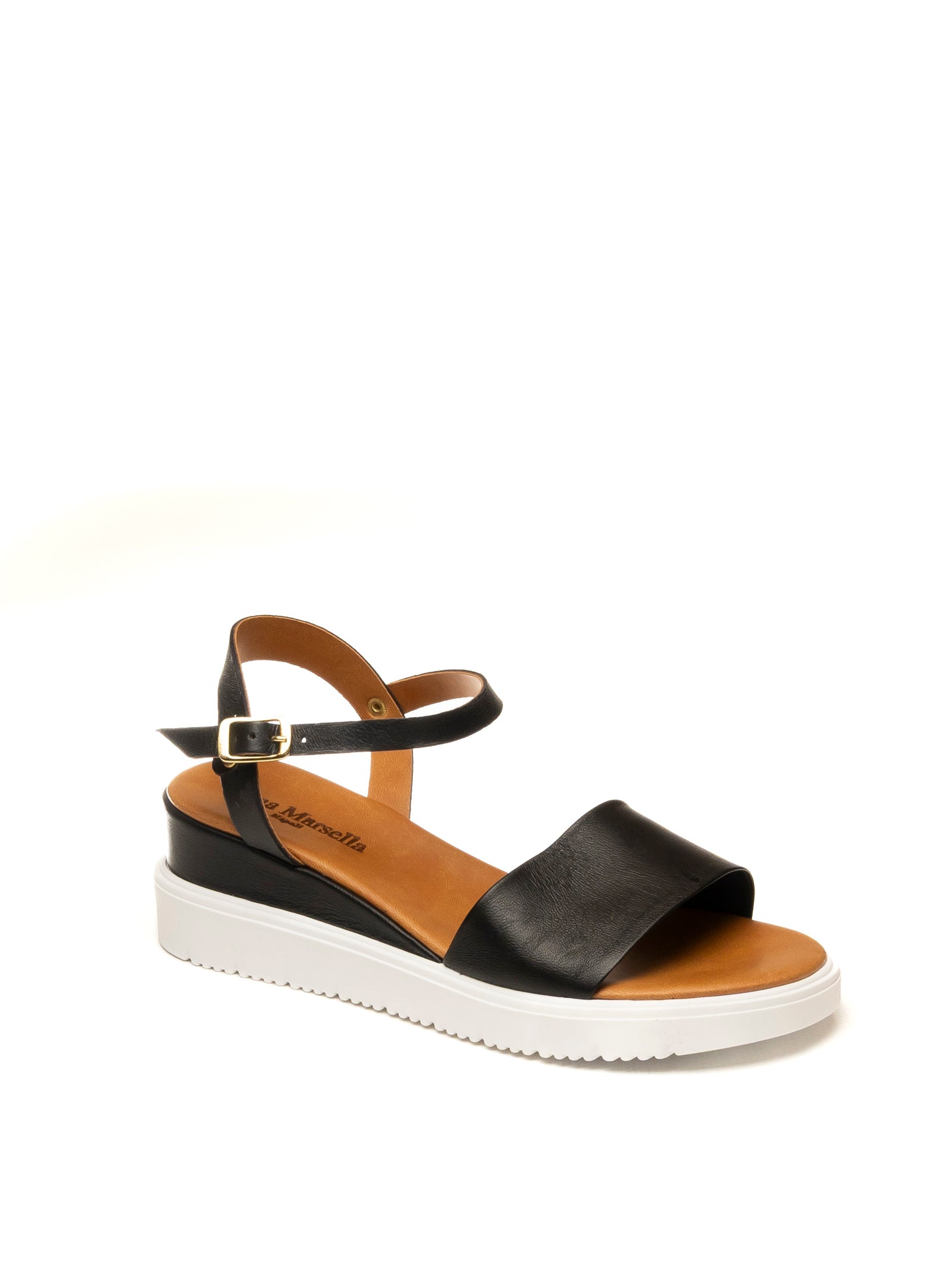 YUNA MARSELLA Sandalo pelle nero FZ3-02 VIT-NERO