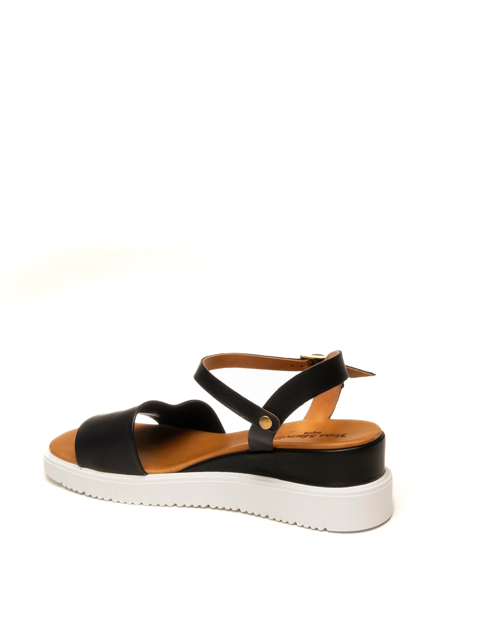YUNA MARSELLA Sandalo pelle nero FZ3-02 VIT-NERO
