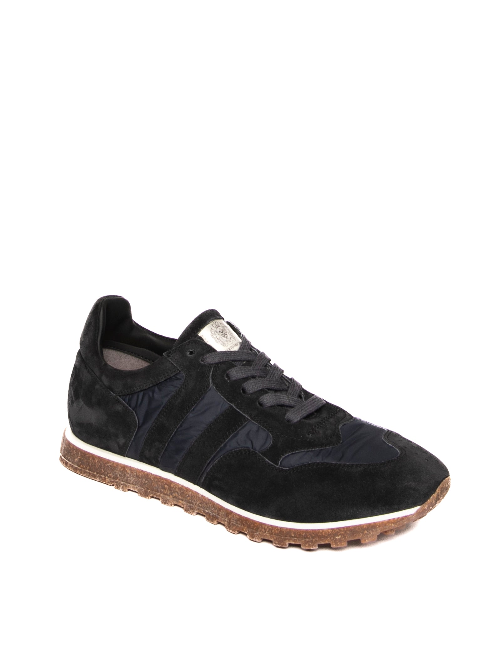 ALBERTO FASCIANI sneaker scamosciata blu<BR/> 6500 SAMBUCO-OFFBLACK 