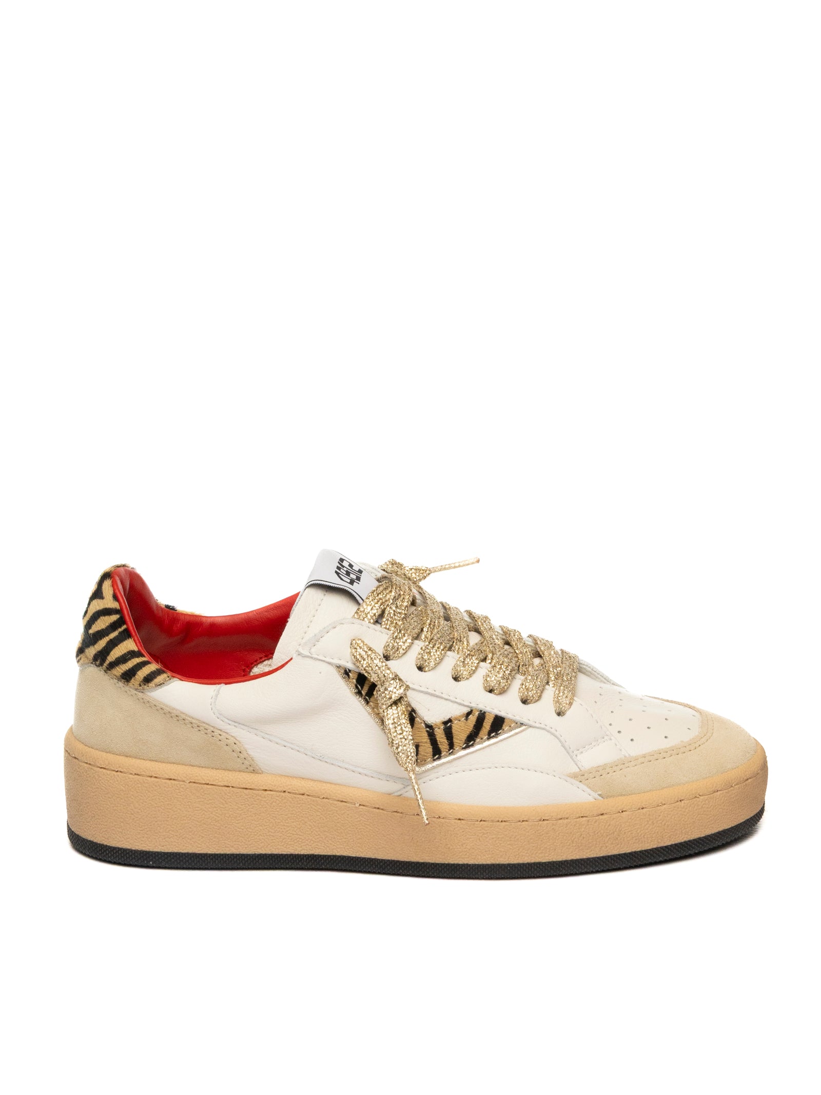 4B12 Sneaker play new bianco/animalier PLAYNEW D PELLE-229 