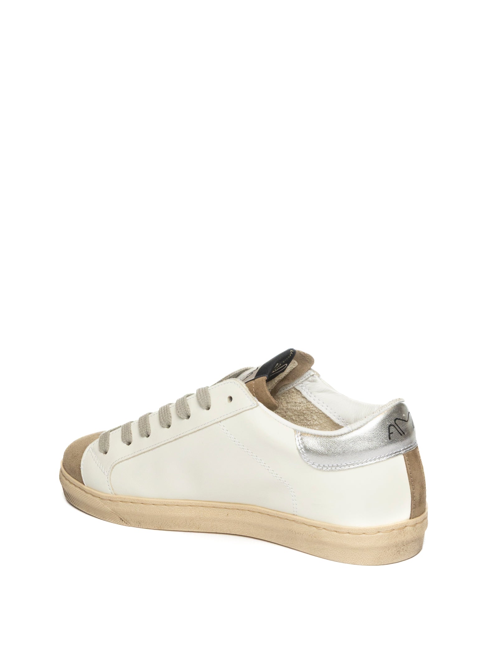 AMA BRAND DELUXE Sneaker pelle bianco/silver SNK D 4302-BIA/SILVER 
