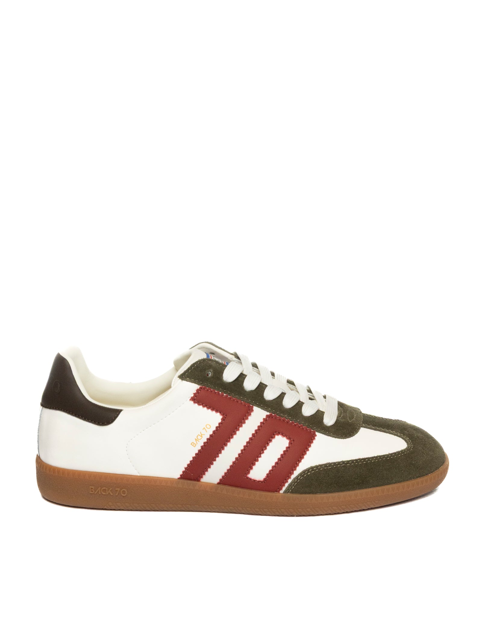 BACK 70 Sneaker cloud bianco/oliva CLOUD U PELLE.L01-WHI/OLIVE 