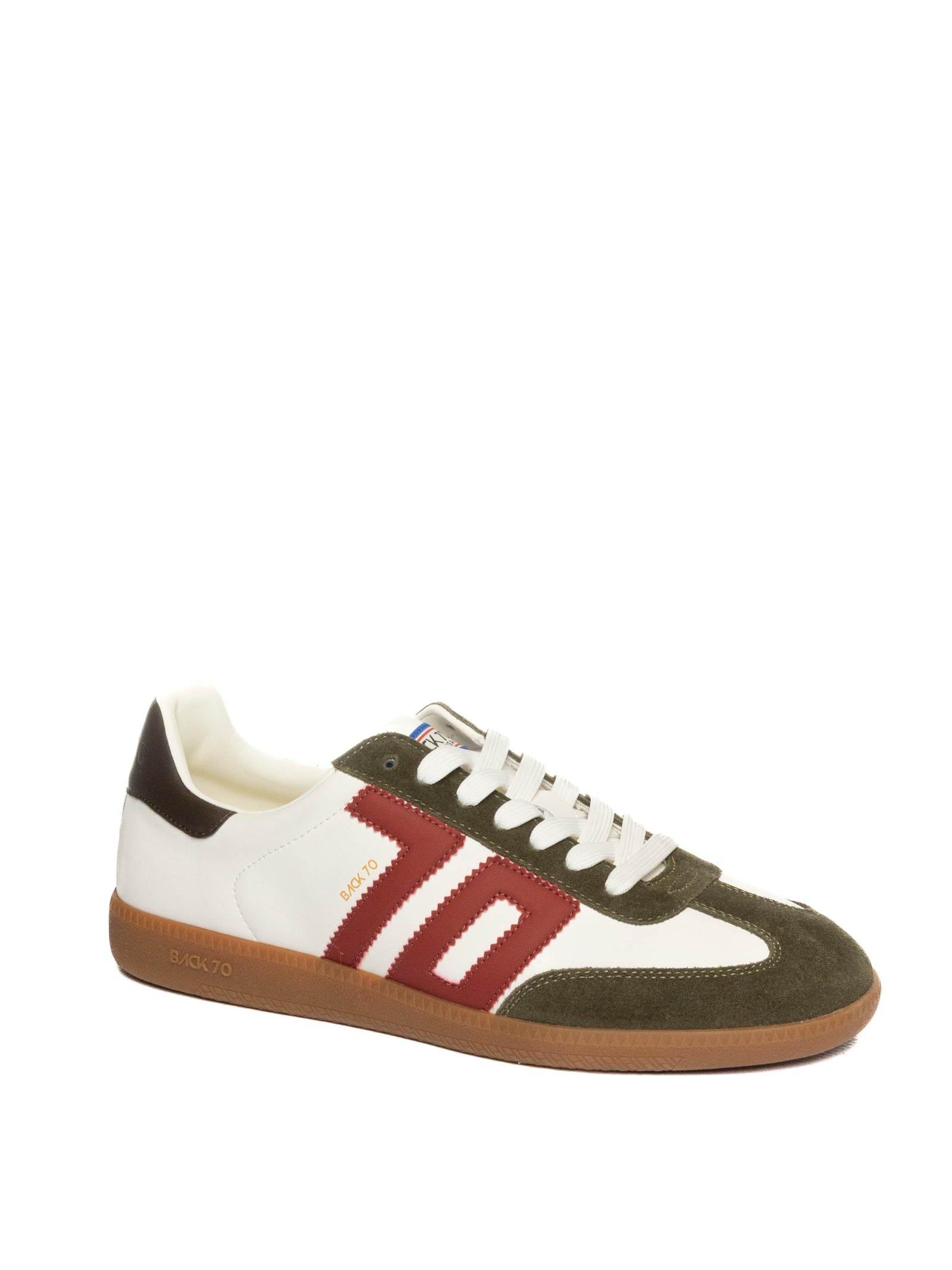BACK 70 Sneaker cloud bianco/oliva CLOUD U PELLE.L01-WHI/OLIVE 