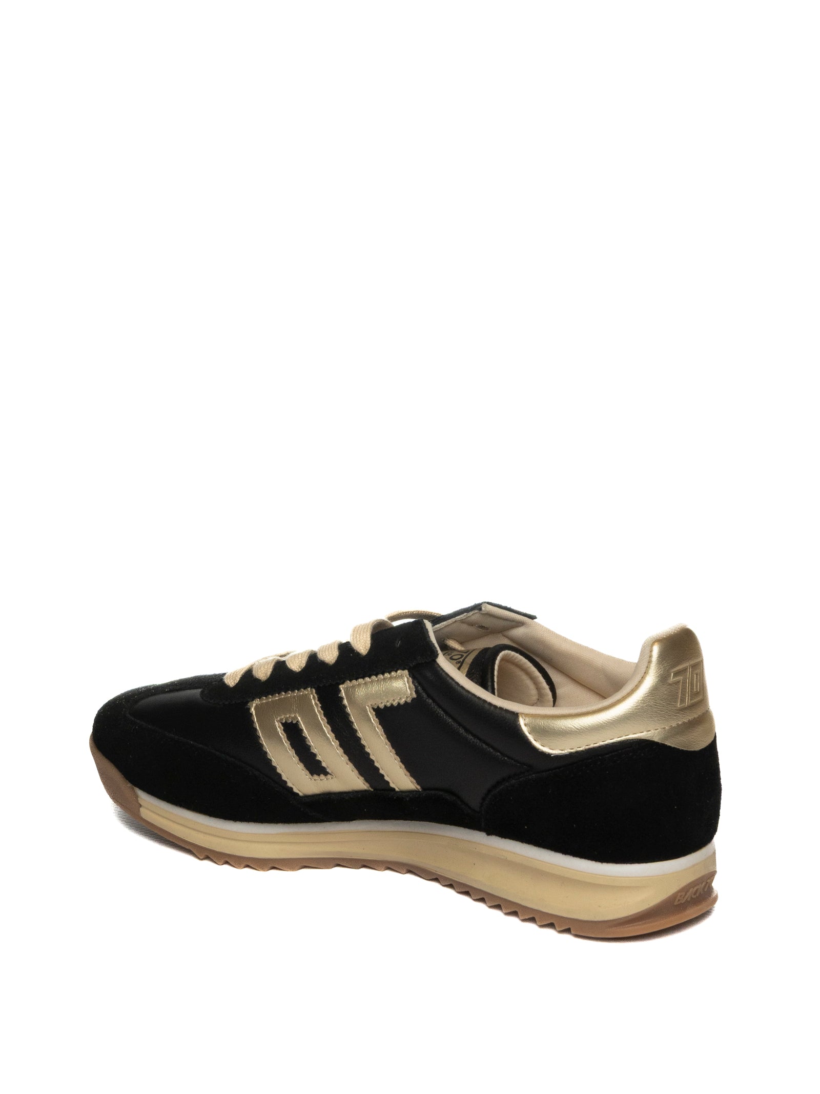 BACK 70 Sneaker jogger nero/oro JOGGER PELLE.N01-BLACK 