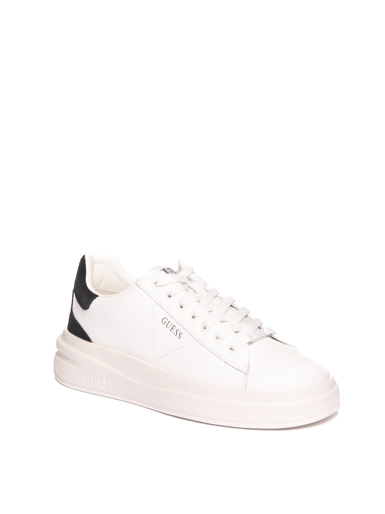 GUESS Sneaker elbina bianco/nero FLJELB LEA12 ELBINA-WHBLK 