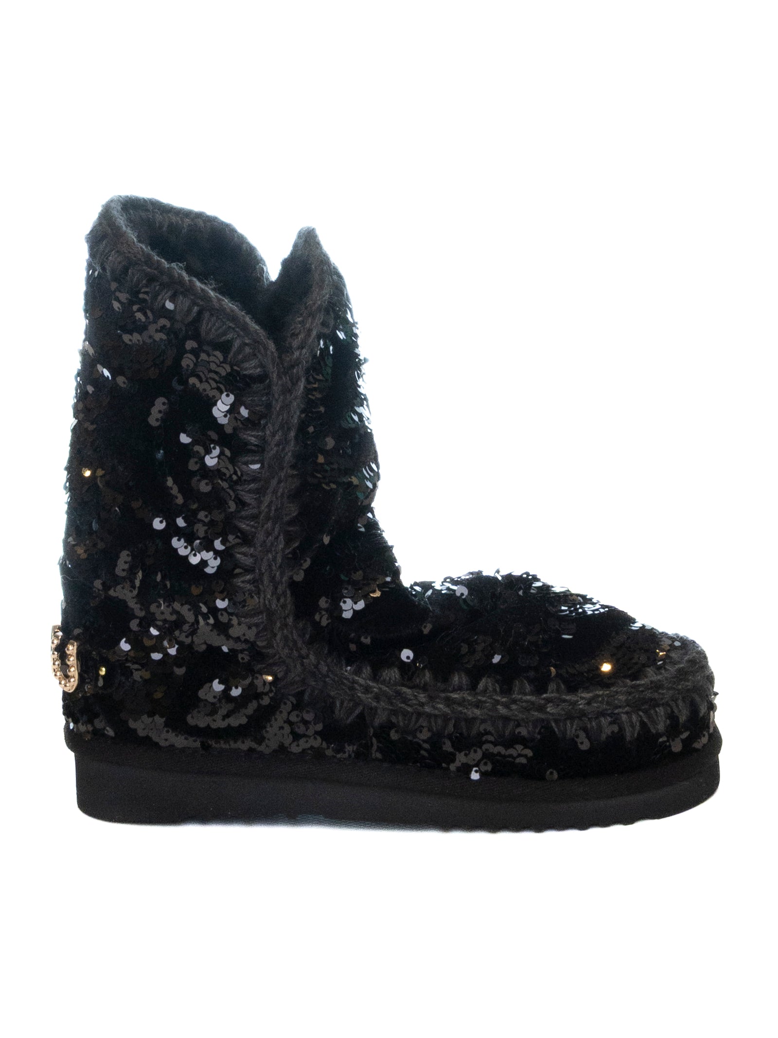 MOU Stivaletto eskimo 24 glitter nero ESKIMO24.BIGLOGO 101031K-QBK 