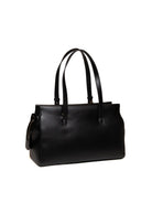 Borsa a spalla in pelle nera Armani Exchange con manici lunghi vista posteriore