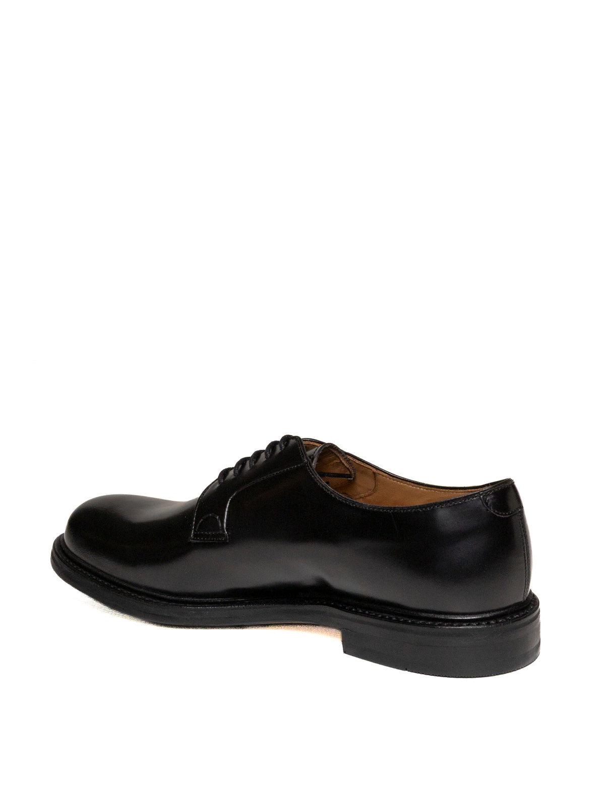 Scarpa Derby in pelle Rois nera Berwick vista posteriore del tallone e tacco