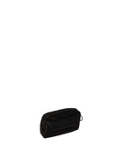 Pochette in nylon nero Blauer vista posteriore a tre quarti con zip