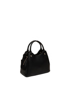 Borsa a tracolla in pelle nera Guess vista di tre quarti con profilo e zip