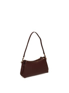 Borsa a spalla Noelle burgundy GUESS vista di tre quarti e posteriore liscia