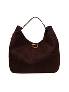 Borsa hobo in camoscio LIU JO vista frontale con manico e chiusura dorata
