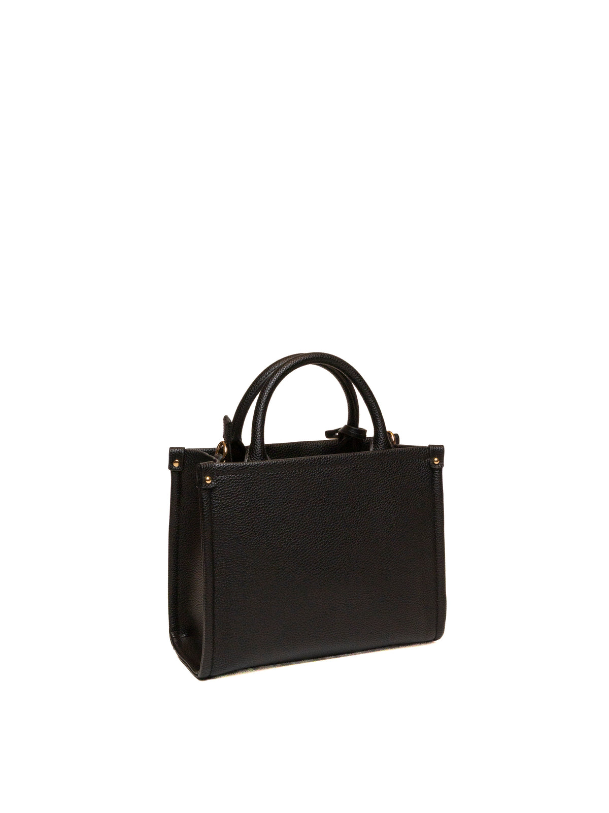 Borsa a mano in pelle martellata nera LIU JO vista di tre quarti posteriore