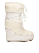Doposci Icon Faux Fur in pelliccia sintetica bianca Moon Boot, vista laterale