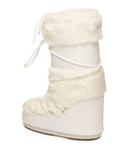 Doposci bianchi Icon Faux Fur Moon Boot, vista posteriore del tallone e collarino
