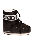 Doposci basso in nylon nero Moon Boot visto da profilo laterale