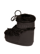 Doposci Icon Low in pelliccia sintetica nera Moon Boot, vista laterale interna