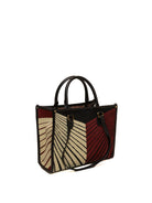 Shopper in tessuto multicolor MY-BEST BAG vista a tre quarti con retro a raggiera