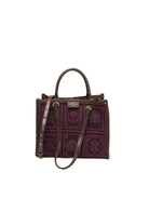 Borsa shopper in tessuto incenso MY-BEST BAG con manici e logo dorato, vista frontale.