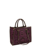 Borsa shopper in tessuto e pelle incenso MY-BEST BAG vista di tre quarti.