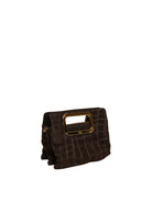 Borsa in camoscio marrone MY-BEST BAG vista di tre quarti con struttura a soffietto