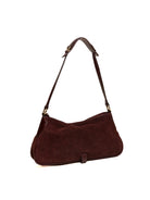 Borsa hobo in camoscio bordeaux MY-BEST BAG vista posteriore con tracolla regolabile