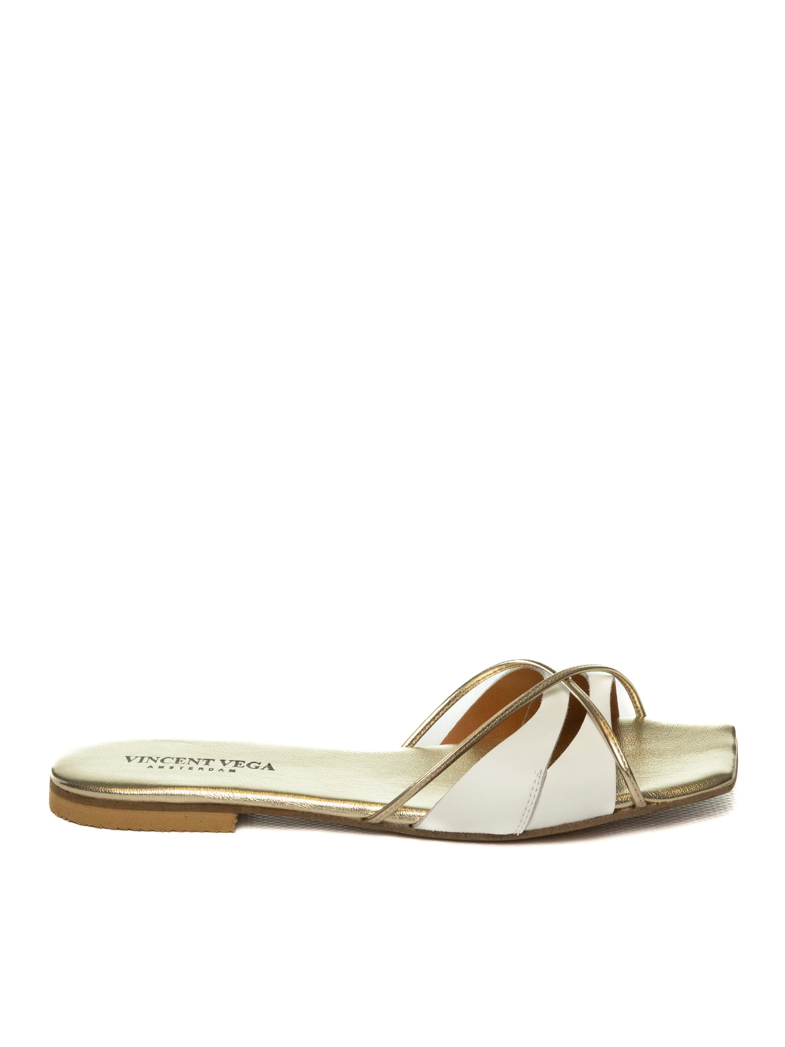 VINCENT VEGA Sandalo laminato bianco/oro HUESCA PTQ10 VIT-BIANCO 