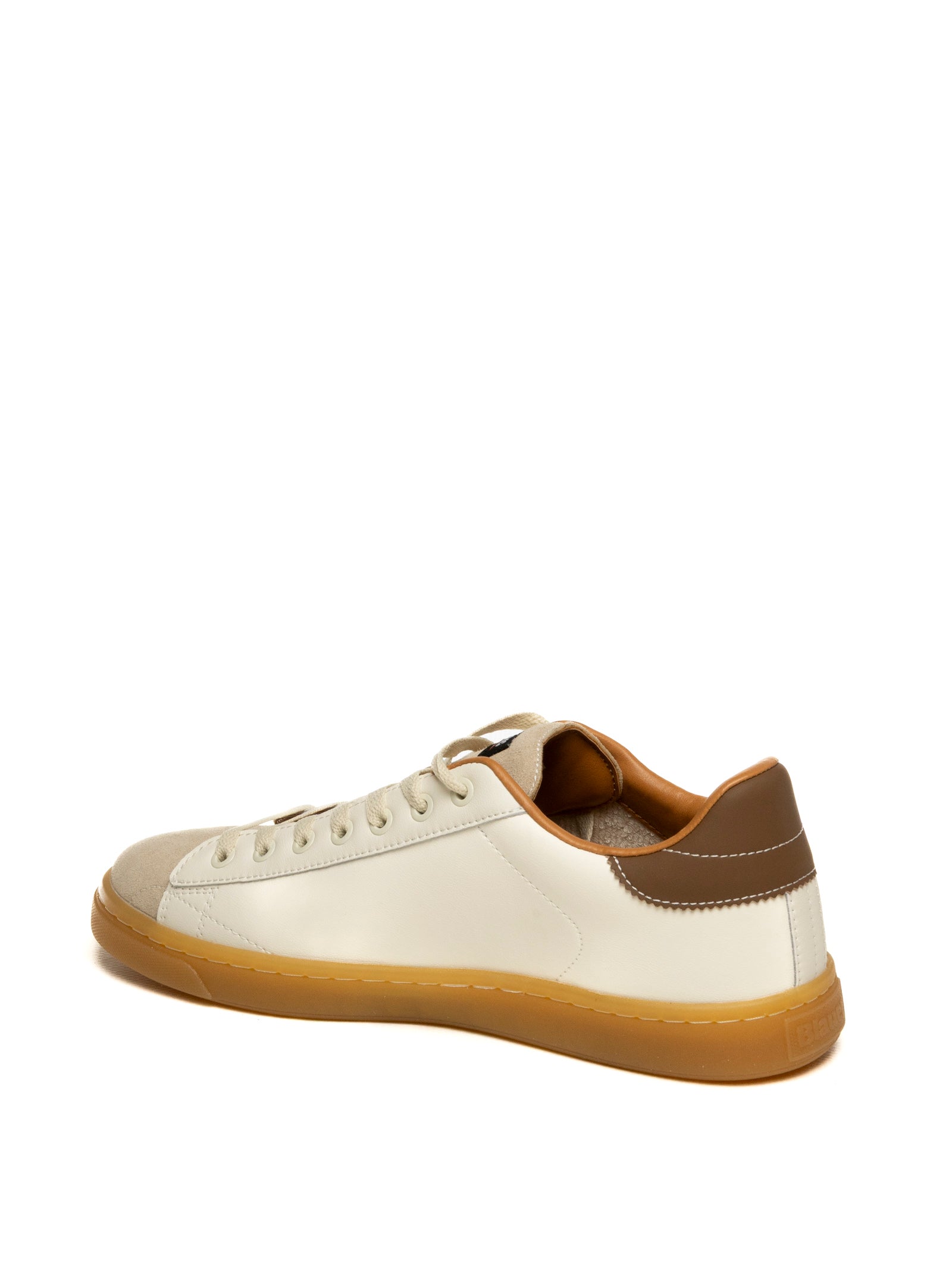 BLAUER Sneaker lowell bianco/cuoio LOWELL01 PELLE CREAM/BROWN 