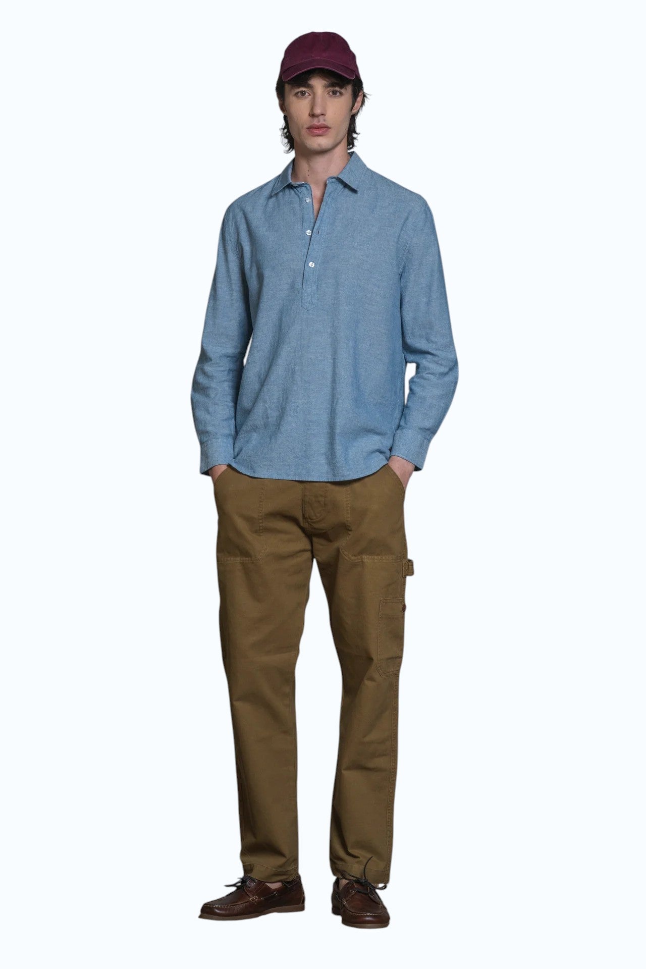IMPURE camicia cotone azzurra CLEVELAND COTONE-C49 