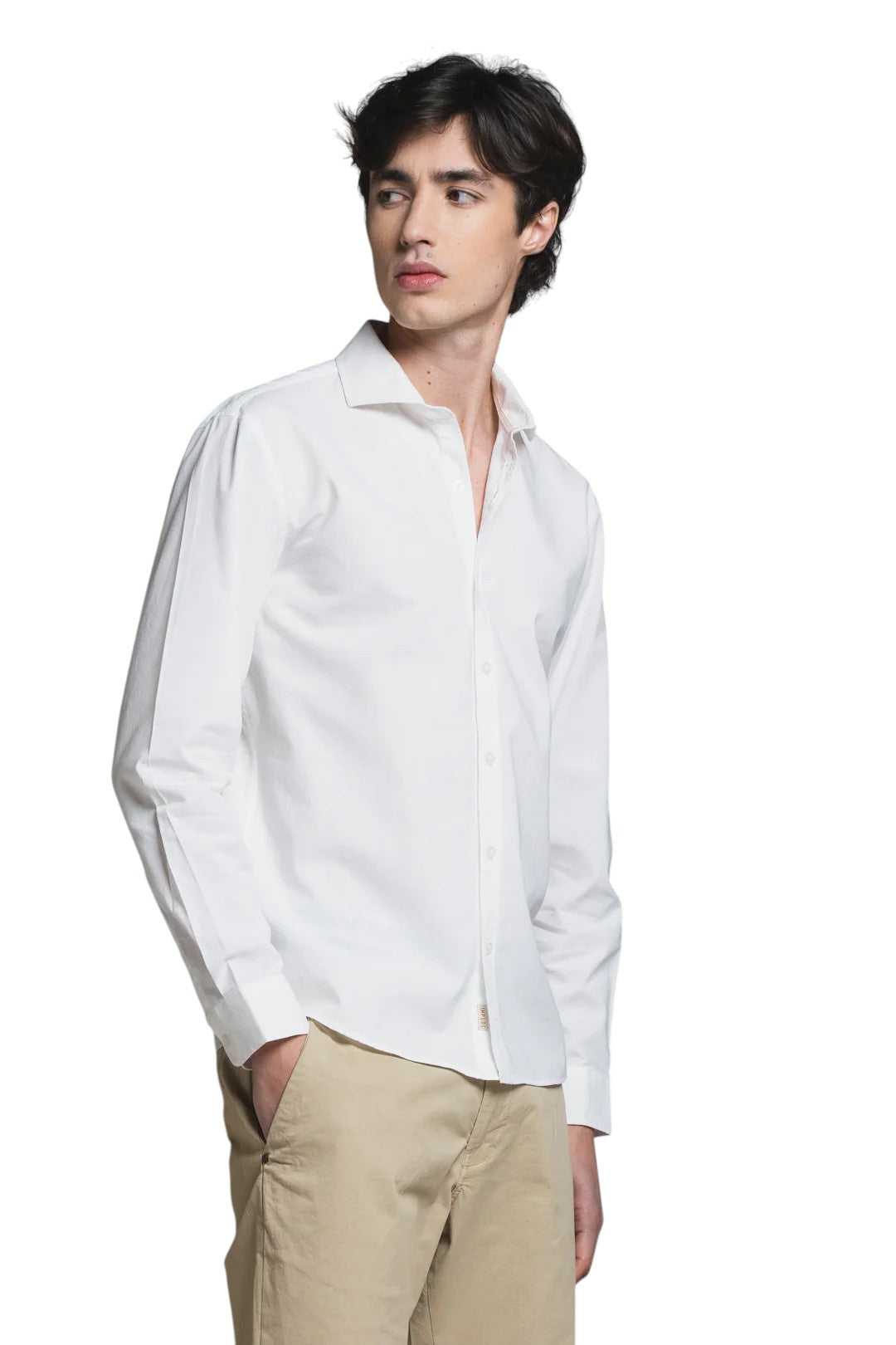 IMPURE camicia lino bianca RILEY LINO-C24 
