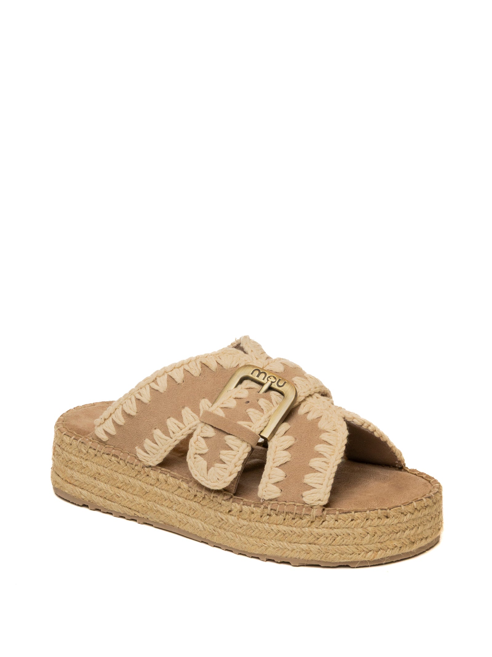 MOU Sandalo camoscio beige/rosa 641003A JUTE-PSA 