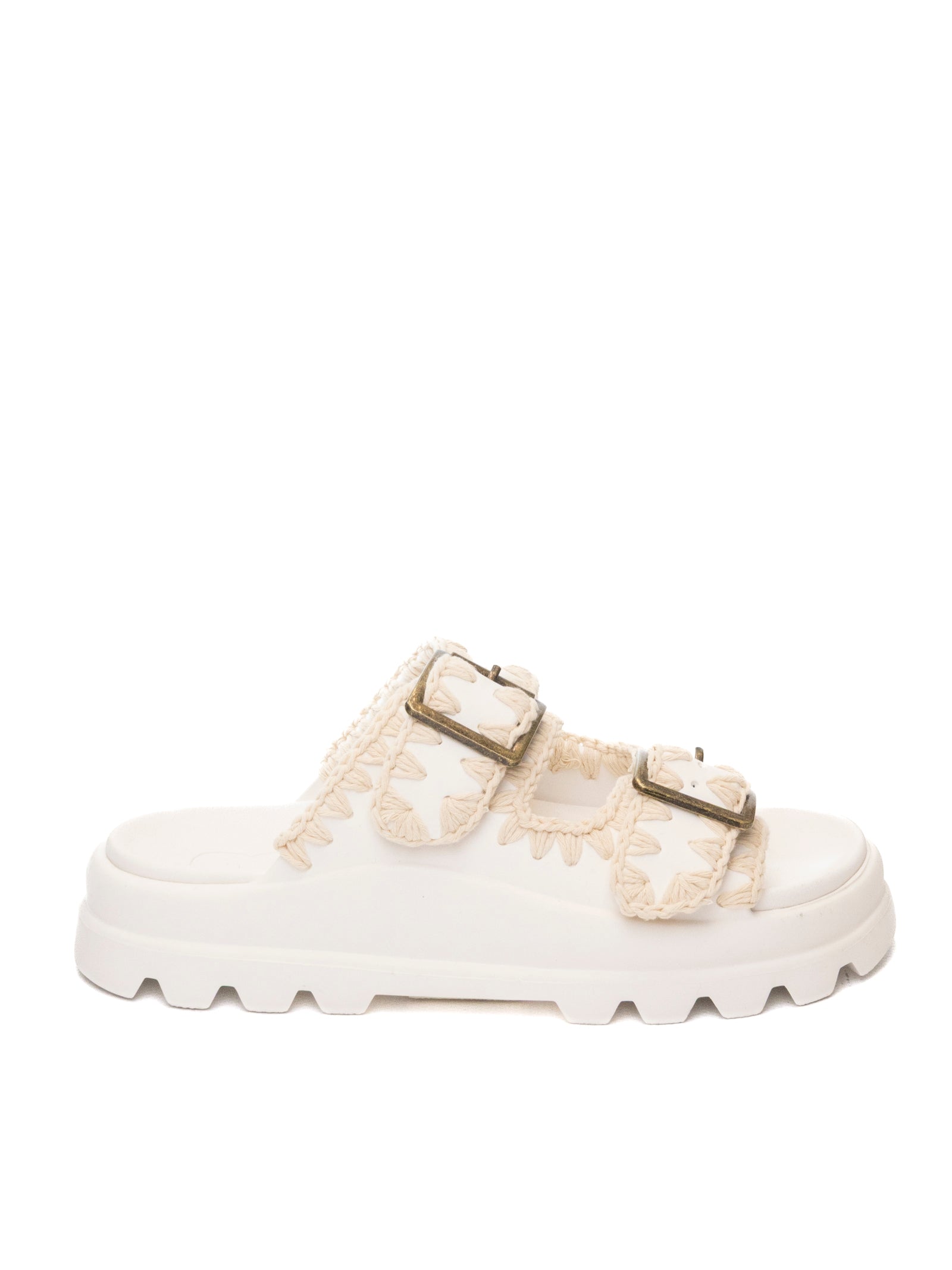MOU Sandalo doppia fibbia gomma bianco 661001N GUM-WHITE 