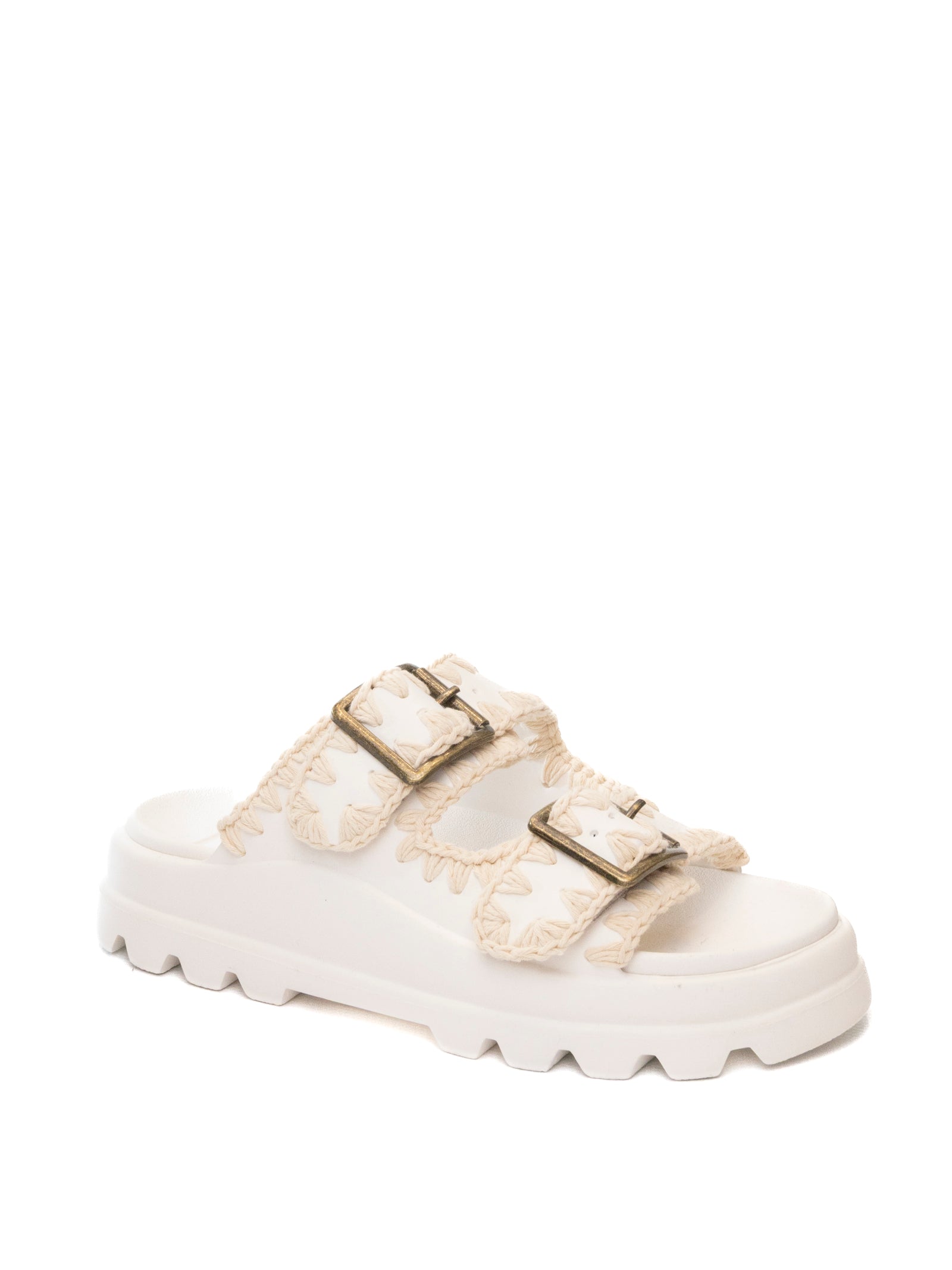 MOU Sandalo doppia fibbia gomma bianco 661001N GUM-WHITE 