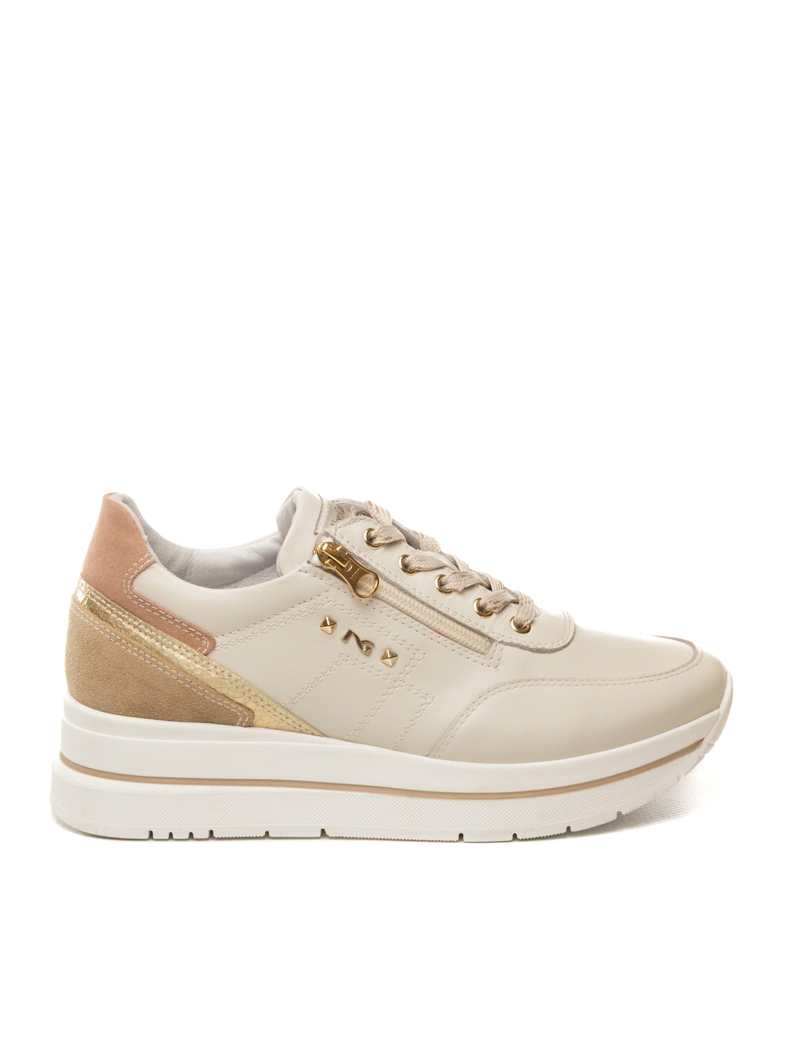 NERO GIARDINI Sneaker pelle bianco/rosa E615203 VELVET-713 