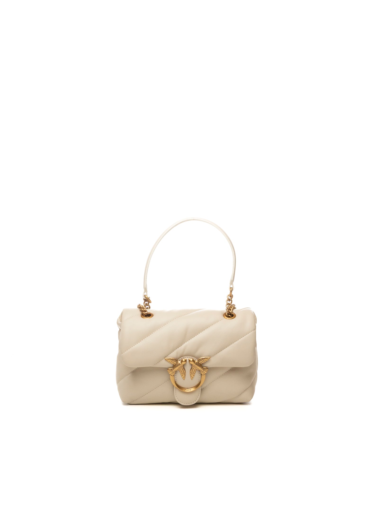 PINKO borsa a spalla love puff mini bianco/oro 100039-A0F2 LOVE PUFF MINI-Z14Q 